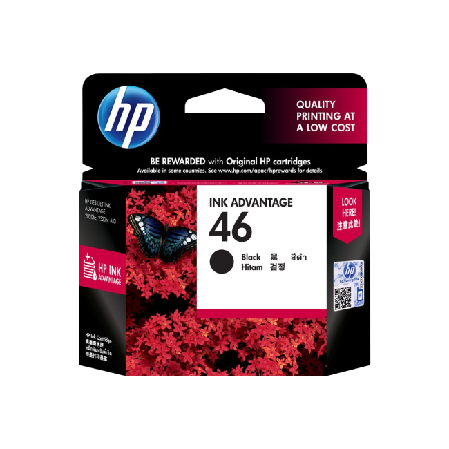 HP 46 Black – oryginalny tusz czarny (CZ637AEBFW)